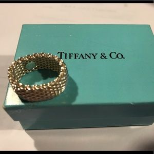 Tiffany & Co. Silver Mesh Ring, Size 7